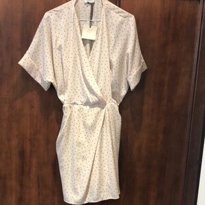 Dress Forum Cream Mini Dress with Black Polka Dots